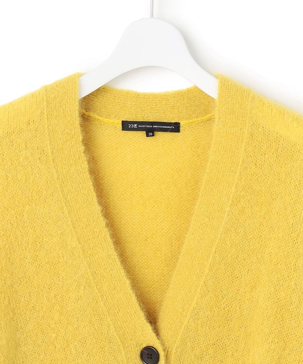 23区 【Oggi11月号掲載】ブラッシュドアルパカ ニットカーディガン マスタード系