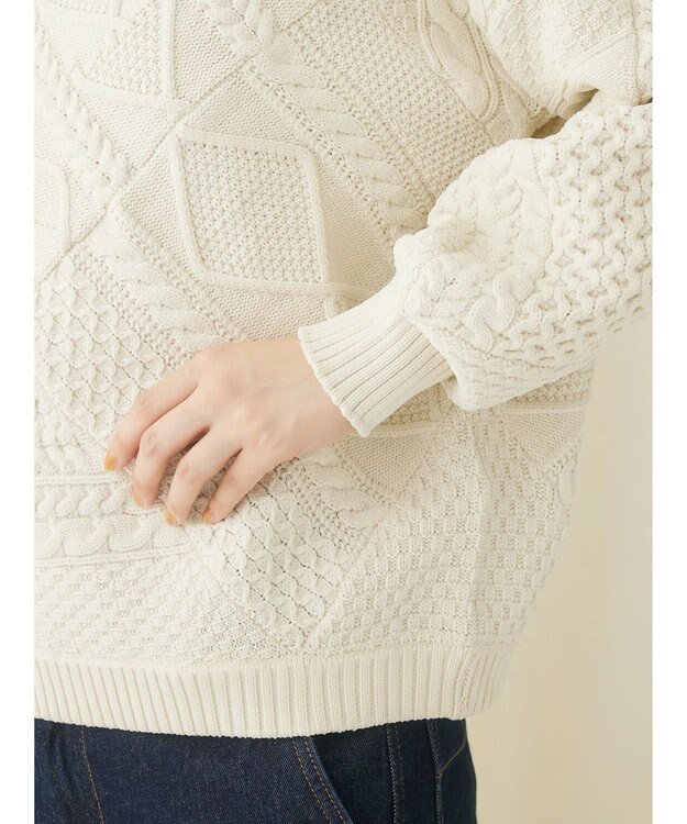 CRAFT STANDARD BOUTIQUE リサイクルポリエステルパッチワークプルオーバー Ivory