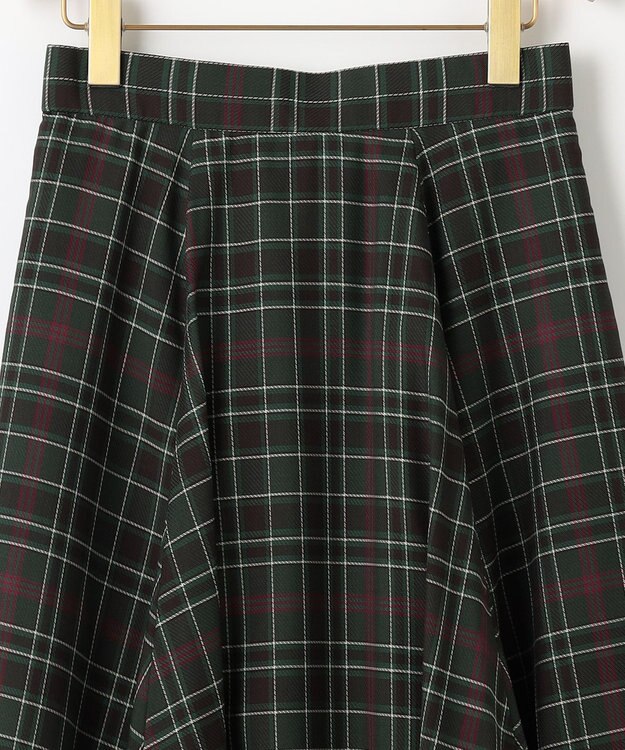 組曲 L シアーツイルチェック フレアスカート グリーン系9