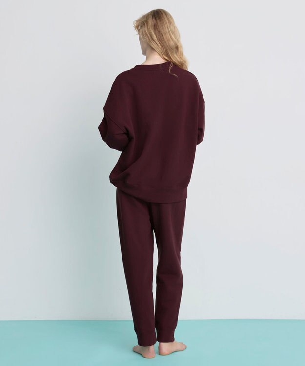 une nana cool 【綿100%】あくびのお嬢さんの裏毛プルオーバー ワイン