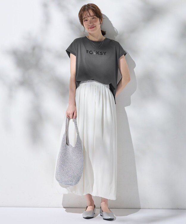 ANY L 【撥水/ウエストゴム】バルーンスカート ホワイト