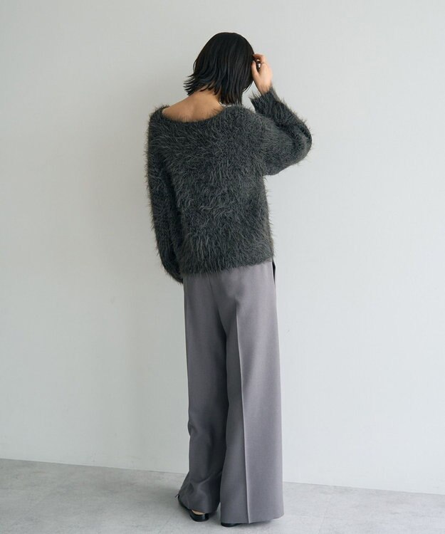 YECCA VECCA フェザーMIXロービングニット Charcoal Gray