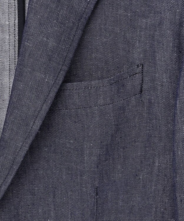 JOSEPH ABBOUD 【JAPANファブリック/セットアップ/清涼】LINEN DENIM ジャケット ネイビー系