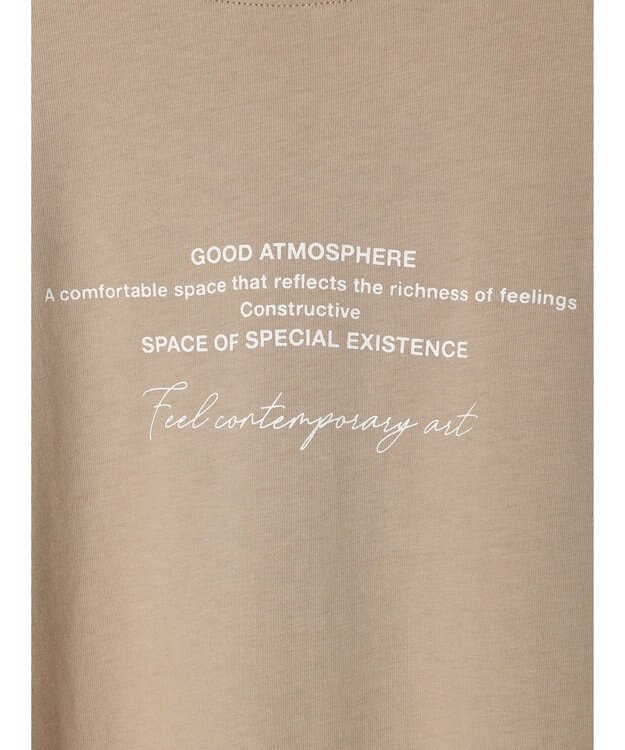 Green Parks バックフォトプリント半袖チュニック Light Beige