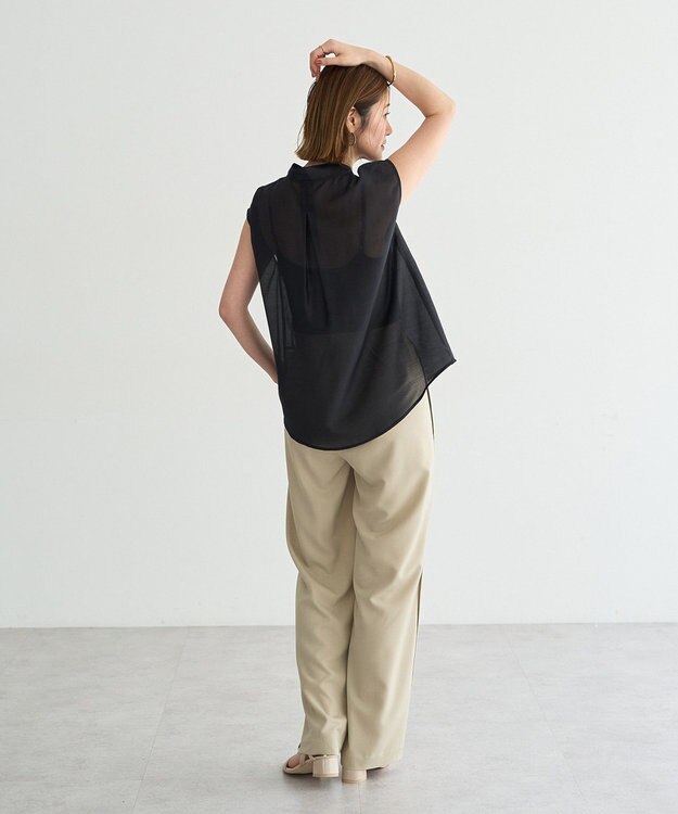 YECCA VECCA サイドラインパイピングストレートパンツ Gray Beige