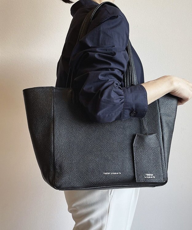Hekhèr Le Style de Vie 【日本製 / A4サイズ対応/セレモニーにも】シュリンクレザー トートバッグ ブラック