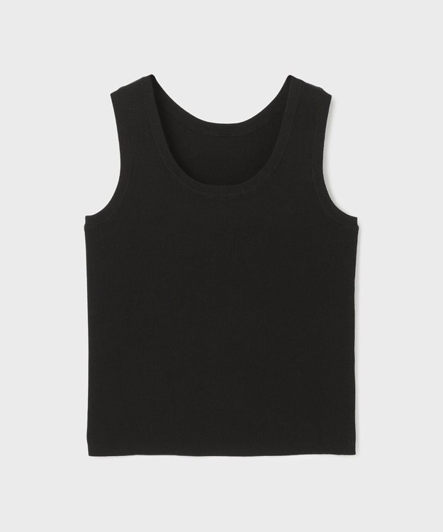 GRACE CONTINENTAL Uネックリブニットトップ ブラック