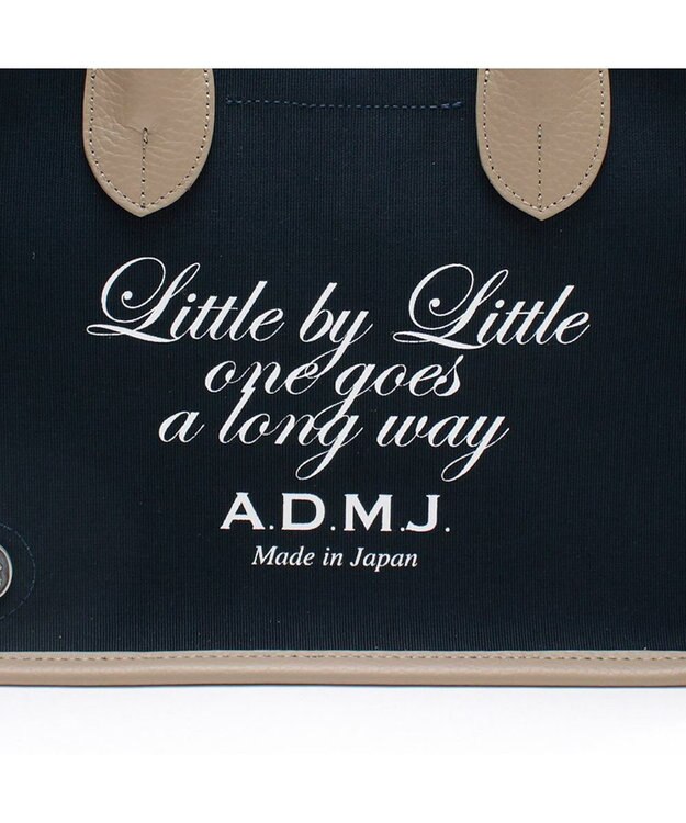 A.D.M.J. 【ファブリック】オフィサー/イタリアンファブリックヘリ巻きトートS ネイビー