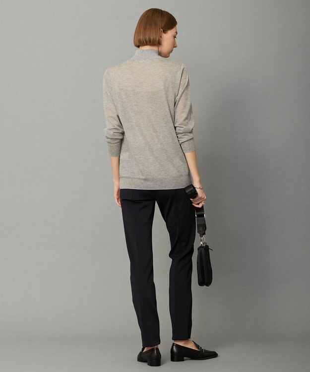 ICB 【洗える】ヴィスコースシアー ハイネックプルオーバー ライトグレー系