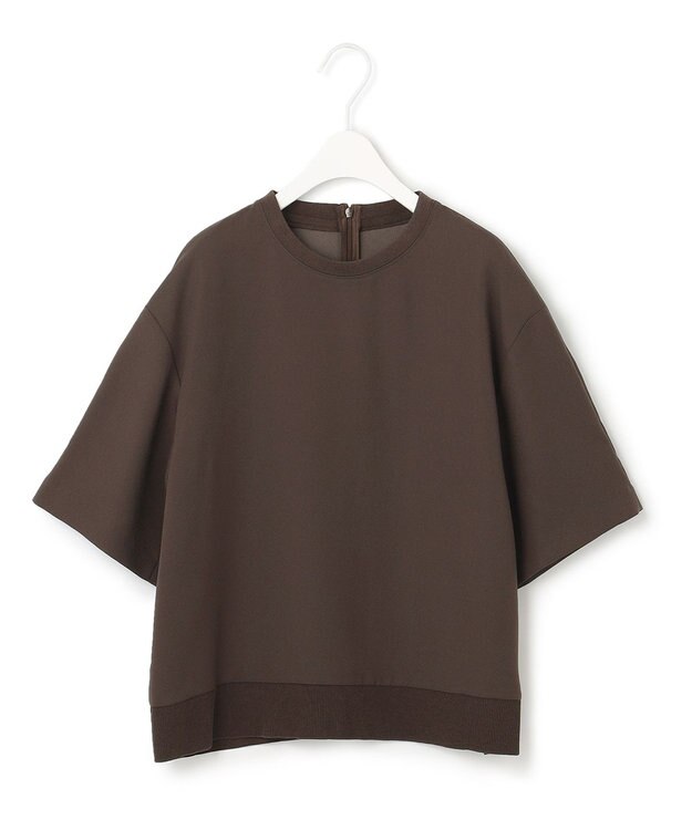 ICB 【新色追加・洗える】 FluidBackSatin Tブラウス ダークブラウン系