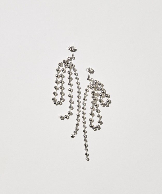 AMERICAN HOLIC ボールチェーンリボンピアス Silver