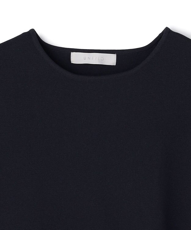 UNFILO BEAUTY FORM KNIT ペプラムセットアップ ネイビー