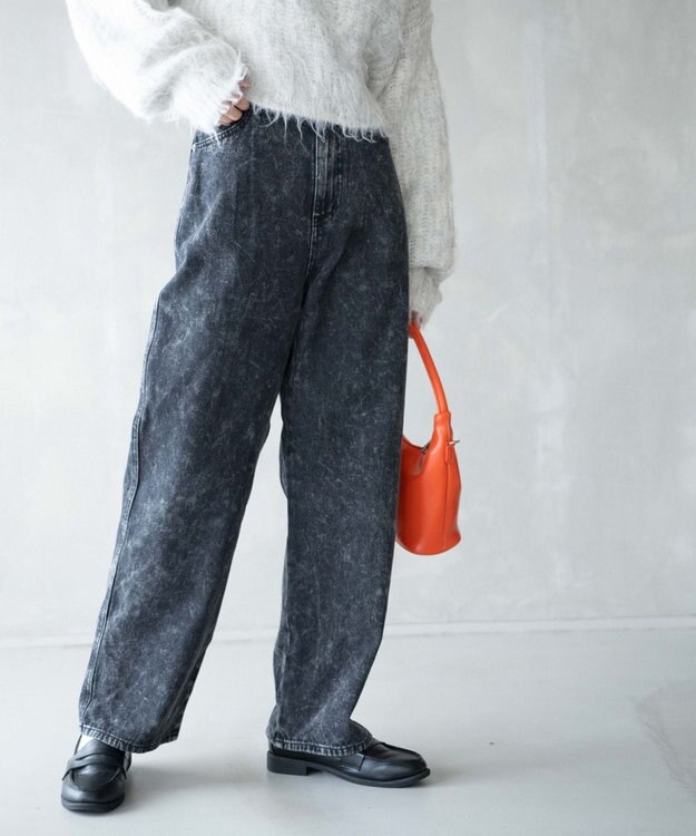 WEGO ルーズストレートデニムパンツ ブラックその他