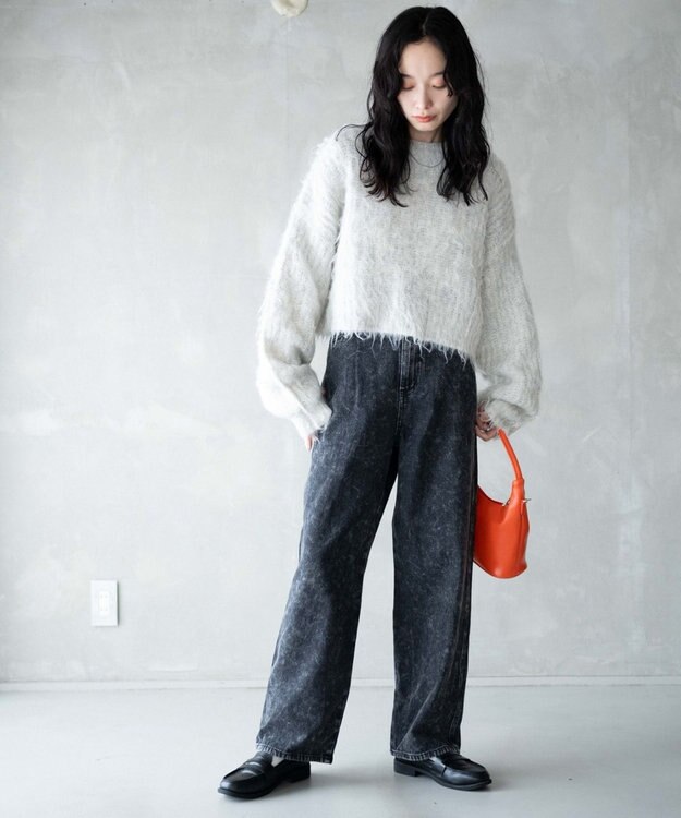 WEGO ルーズストレートデニムパンツ ブラックその他