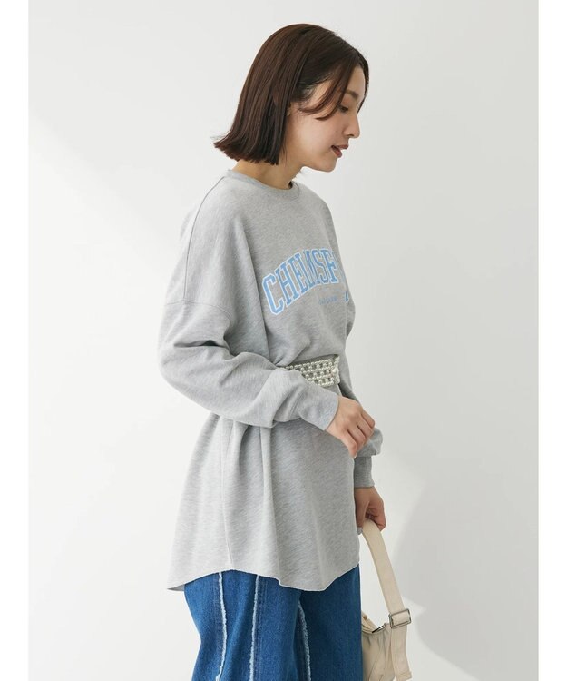 Green Parks ロゴ裏毛チュニック Gray Mixture