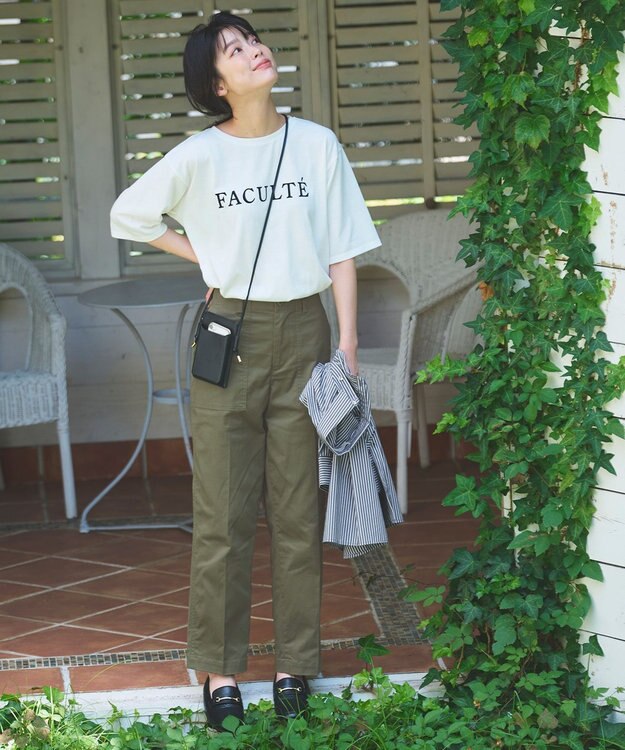 ANY 【ウエストゴム/ストレッチ】スタイリッシュベイカーパンツ カーキ