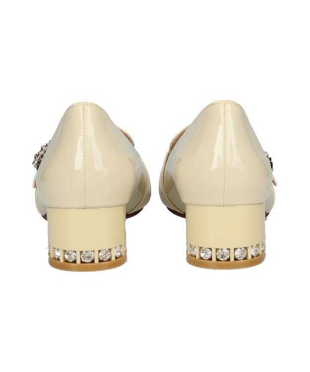 Bridget Birkin 【Bridget Birkin】ヒールアップバックルベルトローファー ベージュエナメル