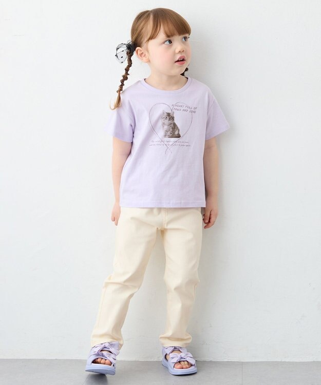 ANY KIDS 【洗濯機可能】ときめきストレッチ ネコパンツ エクリュ