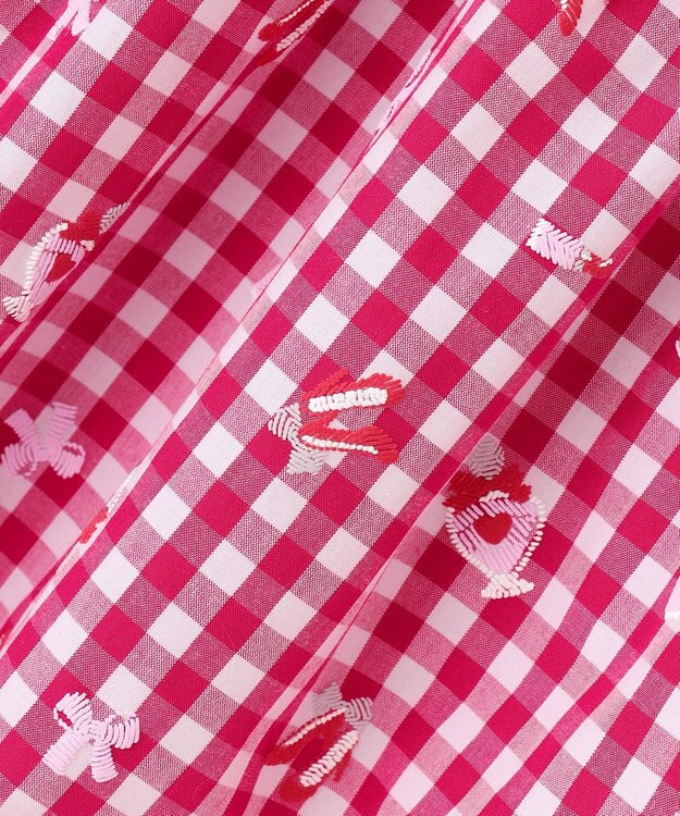 ANY KIDS ギンガム 発泡プリント スカート 赤系チェック