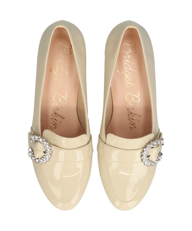 Bridget Birkin 【Bridget Birkin】ヒールアップバックルベルトローファー ベージュエナメル