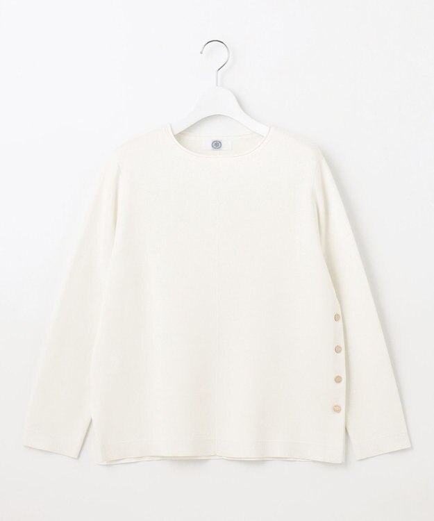 J.PRESS LADIES 【洗える】COTTON ACETATE クルーネック ニット ホワイト系
