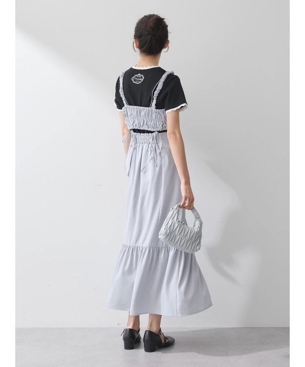 earth music&ecology マルチウェイビスチェリボンキャミワンピース Blue Gray