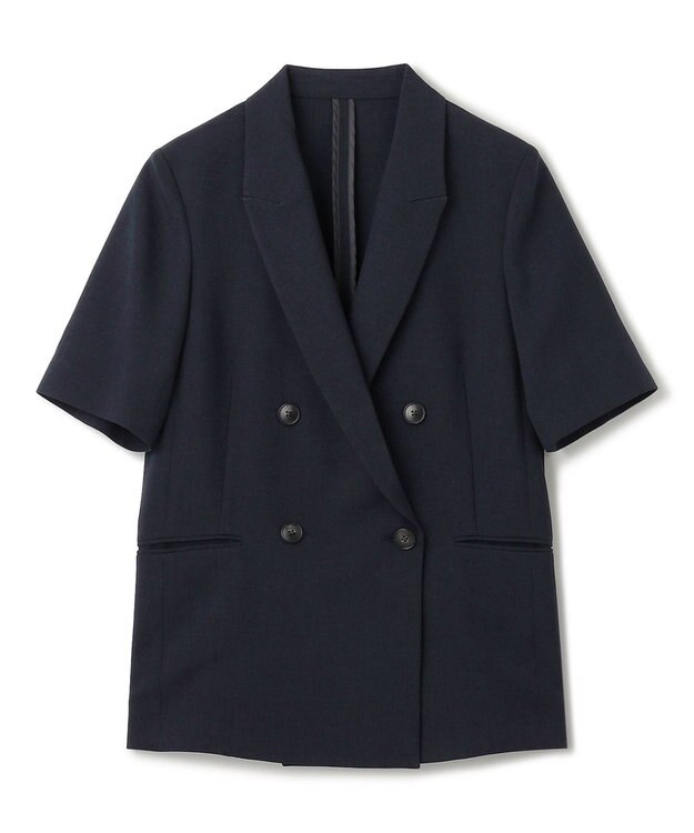 uncrave ウォッシャブルドライサップ ハーフスリーブジャケット ネイビー