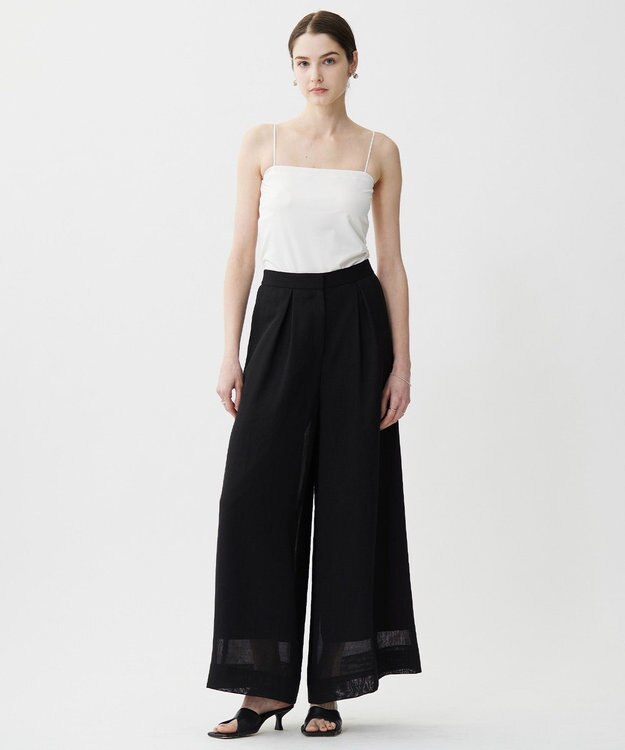 ICB L 【接触冷感・UVケア・速乾・洗える】カップ付きサテンキャミソール オフホワイト系