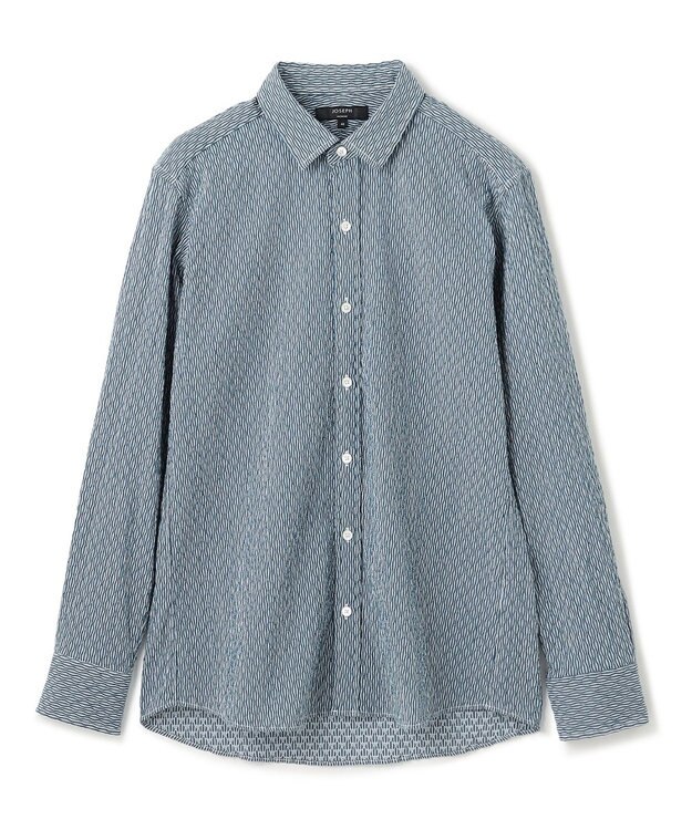 JOSEPH HOMME トライジャガード ストライプ ストレッチ    レギュラーカラーシャツ ダルブルー系1