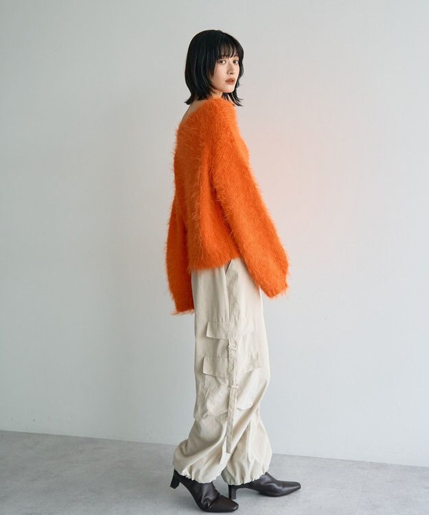 YECCA VECCA フェザーMIXロービングニット Orange