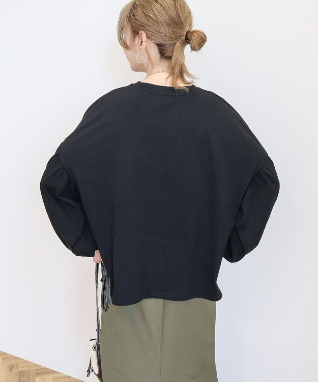 AMERICAN HOLIC ドルマンギャザースリーブカットプルオーバー Black