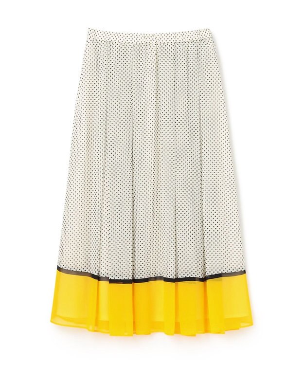 GRACE CONTINENTAL ドットBOXタックスカート ホワイト