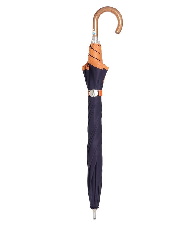 MOONBAT POLO RALPH LAUREN 晴雨兼用日傘 長傘 ポロベアプリント／一級遮光 遮熱 UV ネイビー×オレンジ＆ベアＰｔ