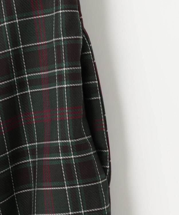 組曲 L シアーツイルチェック フレアスカート グリーン系9