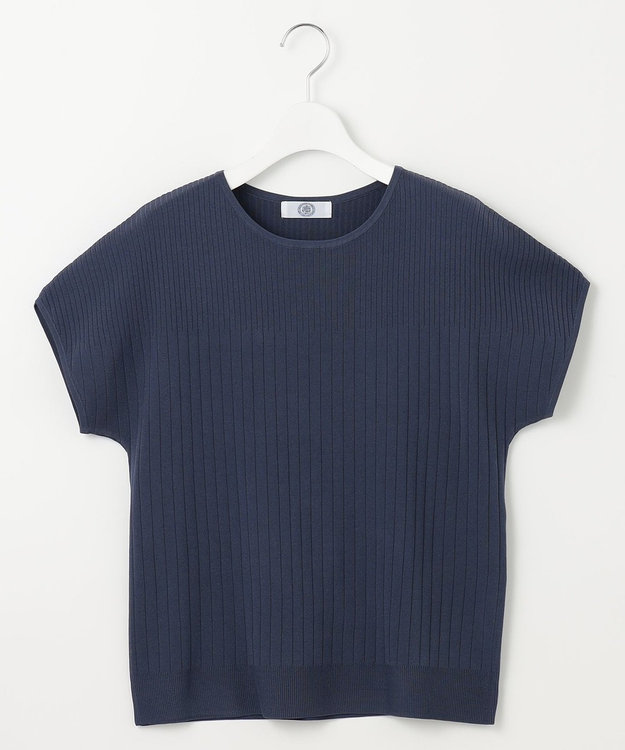 J.PRESS LADIES L 【洗える】レーヨンエリートストレッチ フレンチスリーブ ニット ブルーグレー系