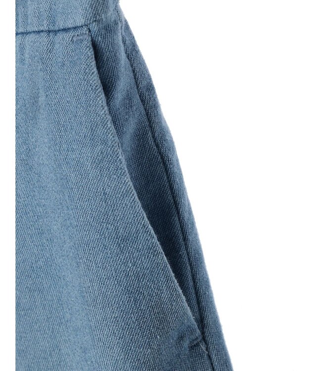 earth music&ecology ラッフル前開きデニムワンピース Light Indigo