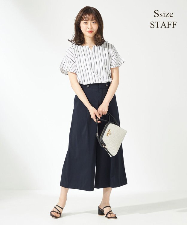 ANY SIS 【美人百花7月号掲載】エアリー ワイドクロップド パンツ ネイビー系