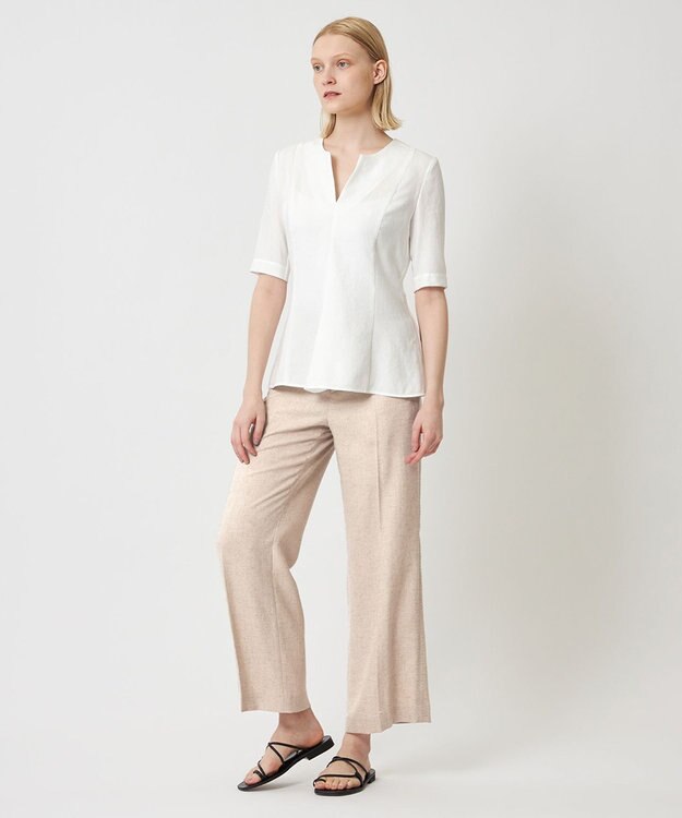 BEIGE， CAROLE / ペプラムブラウス White×Sand