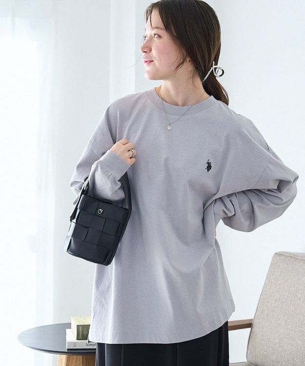 WEGO 【ユニセックス着用ITEM/MLサイズ展開】U.S. POLO ASSN.ワンポイント刺繍LST グレー