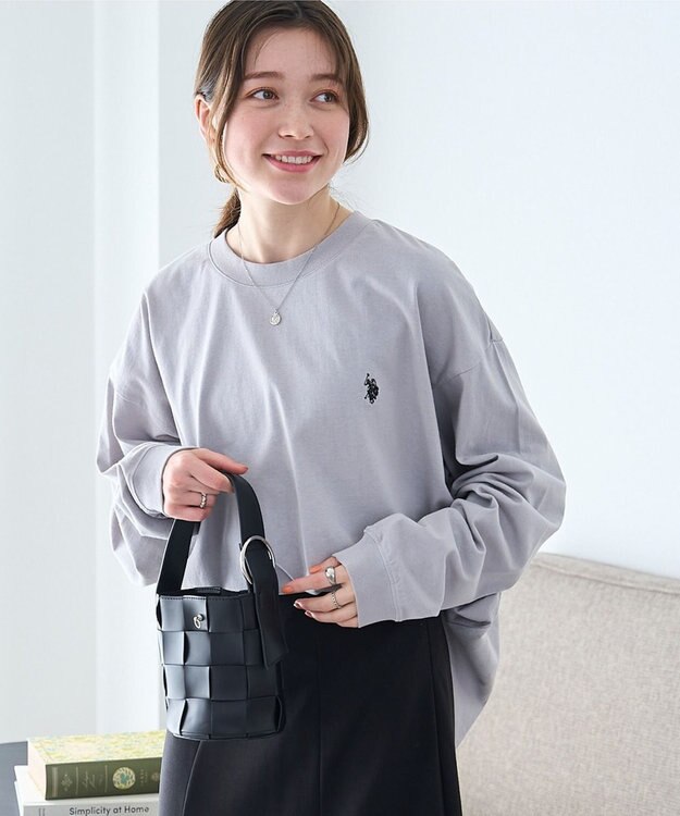WEGO 【ユニセックス着用ITEM/MLサイズ展開】U.S. POLO ASSN.ワンポイント刺繍LST グレー