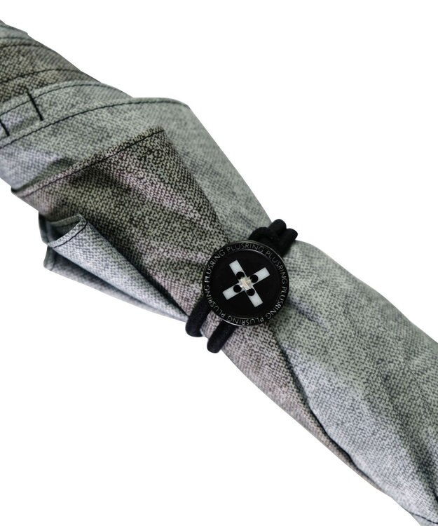+RING 【限定/日本製】【大判】メンズ向け 長傘65cm  BLK denim-like pattern SR217 黒