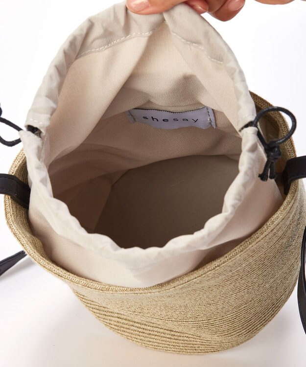 Tiaclasse シリンダーかごショルダーバッグ ベージュ