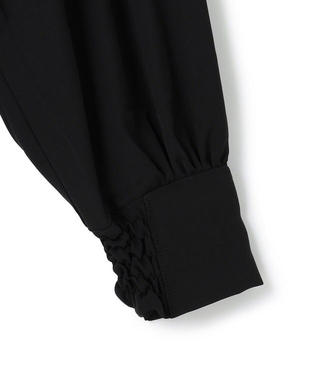 UNFILO ドレープサテンブラウス [NEW]ブラック