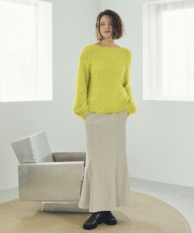 YECCA VECCA フェザーMIXロービングニット Lime Green