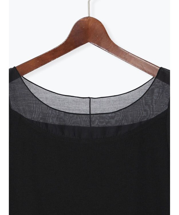 Te chichi 【接触冷感】シアー切替スクエアネックタンクトップ ブラック