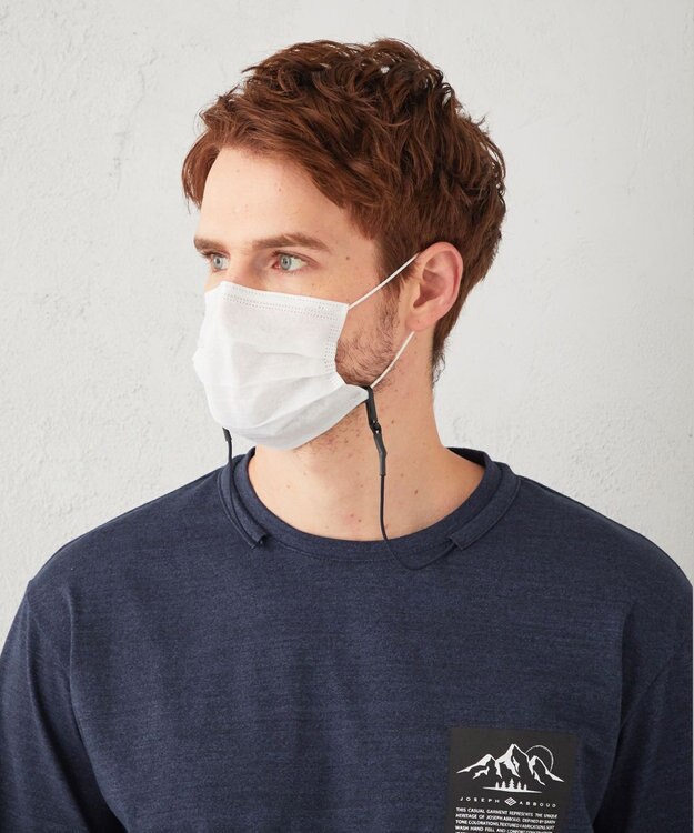 JOSEPH ABBOUD MOUNTAIN 【UNISEX】マスクホルダー付 オーガニックTシャツ ダルブルー系