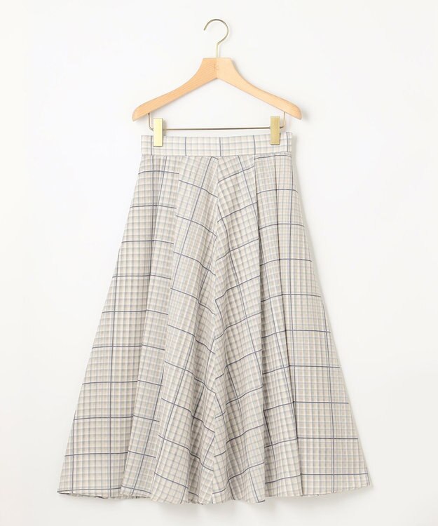 組曲 【洗える】シアーチェック スカート ベージュ系3