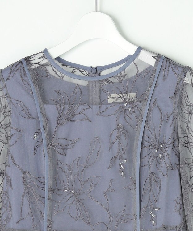 ANY SIS 【Lily Calin】グレースフラワー ドレス ブルーグレー