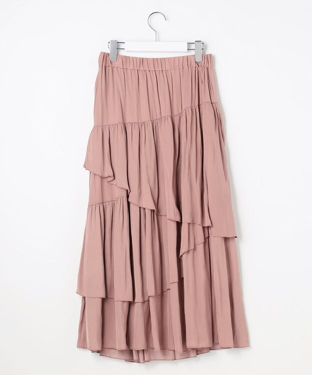 Feroux アシンメトリーティアード スカート ピンク系