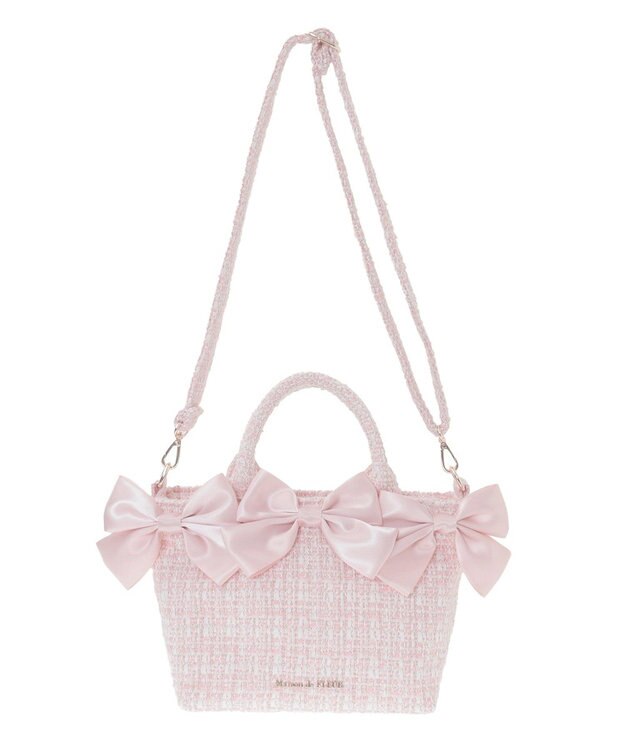 Maison de FLEUR ピンクマニアボリュームリボン2WayトートSバッグ Pink
